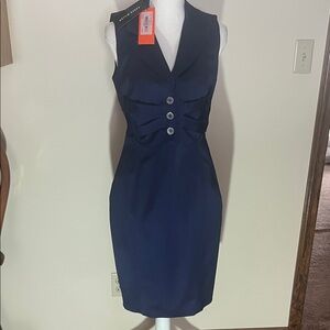 Karen Mullen Midnight Blue Buttoned Mini Dress